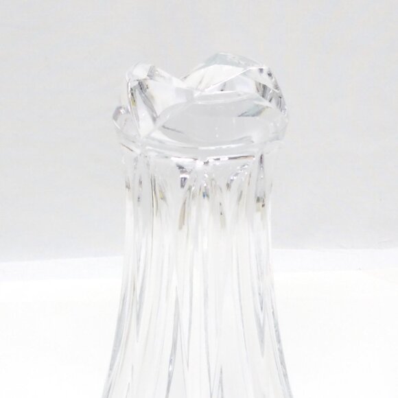 DePlomb Lead Crystal Vase Flared Shape Vertical Cut Design Elegant Craftsmanship - Picture 5 of 8